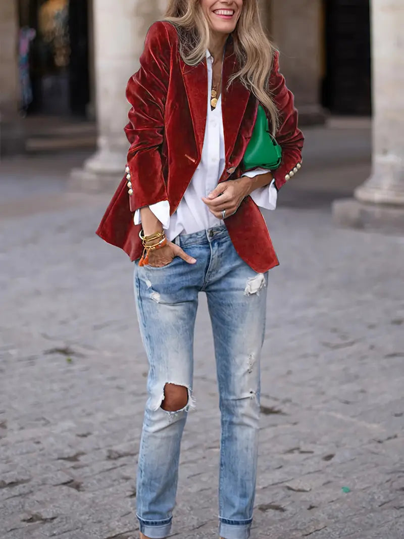 Julissa - Elegante Fluwelen Blazer