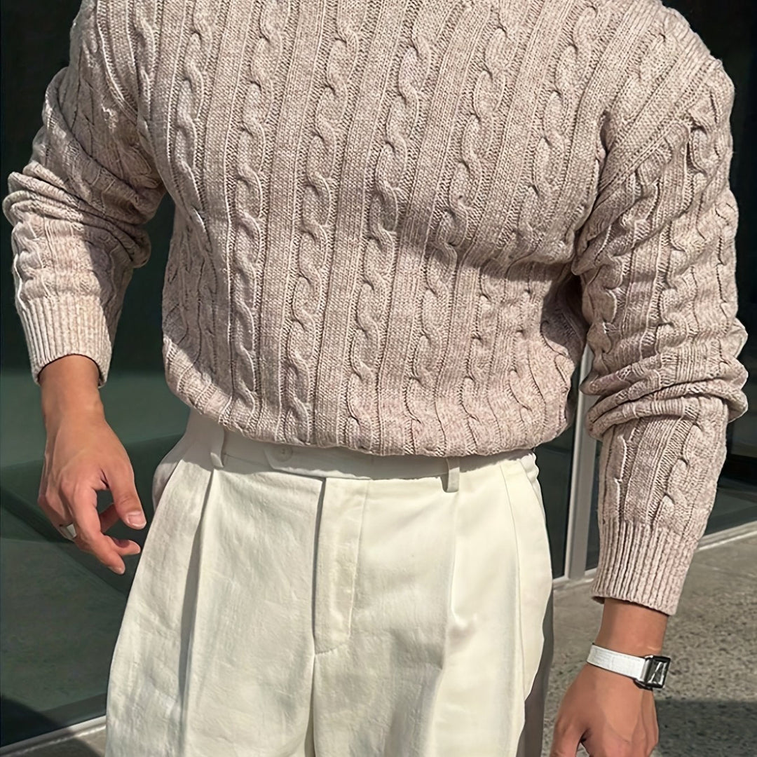 Jonas | Kabelgebreide Crew Neck Trui