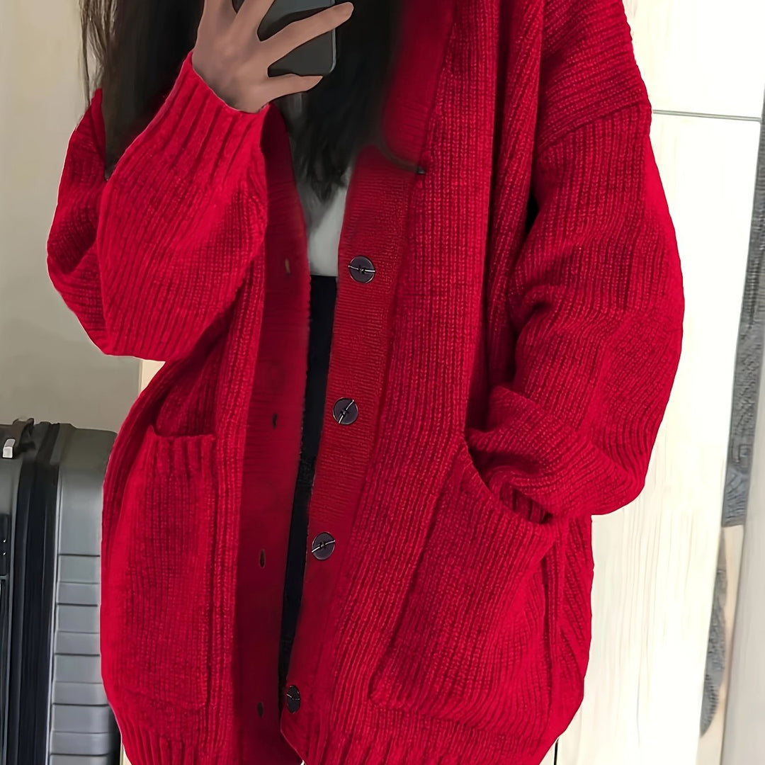 Maisie | Ontspannen Knopen-Voorkant Cardigan