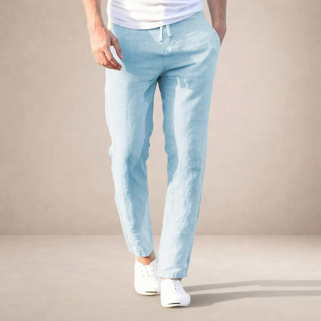 Linnen zomerbroek Heren Regular Fit Ademend materiaal Elastische taille