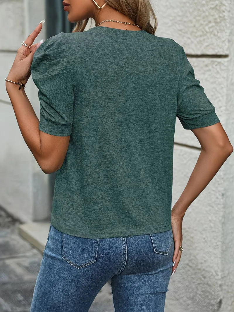 T-shirt met puffed sleeves