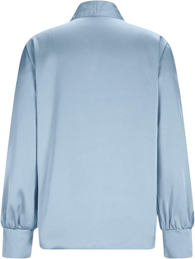 Elegante Dames Blouse met Strikdetail en Lange Mouwen