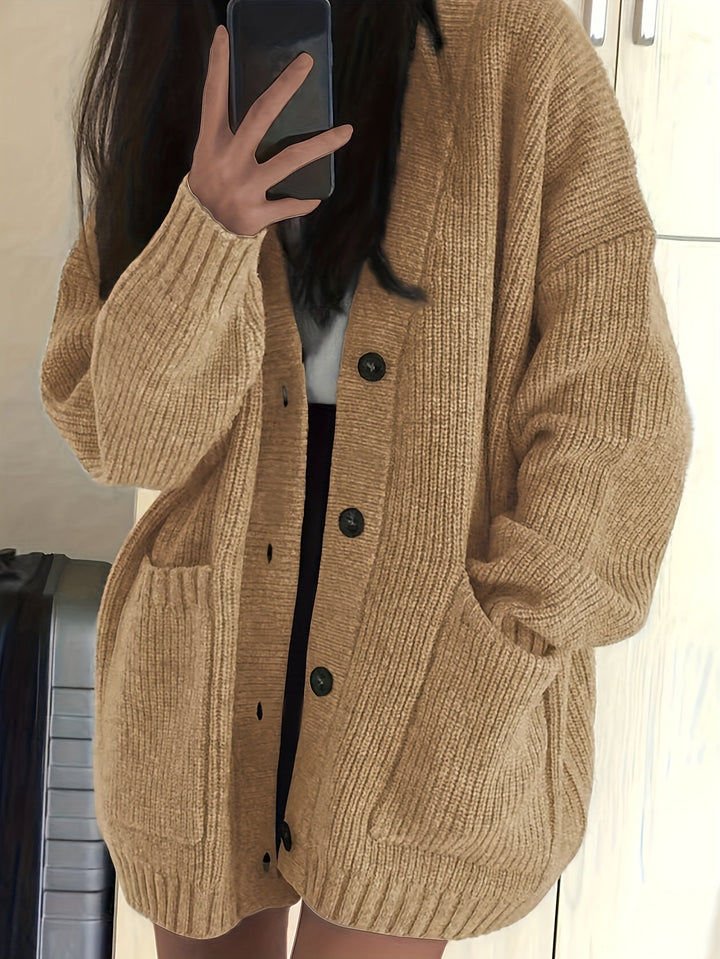 Maisie | Ontspannen Knopen-Voorkant Cardigan