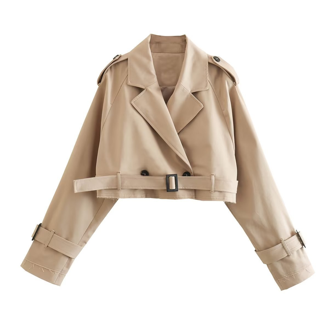 Stijlvolle Dames Trenchcoat Kort Model voor Casual Look