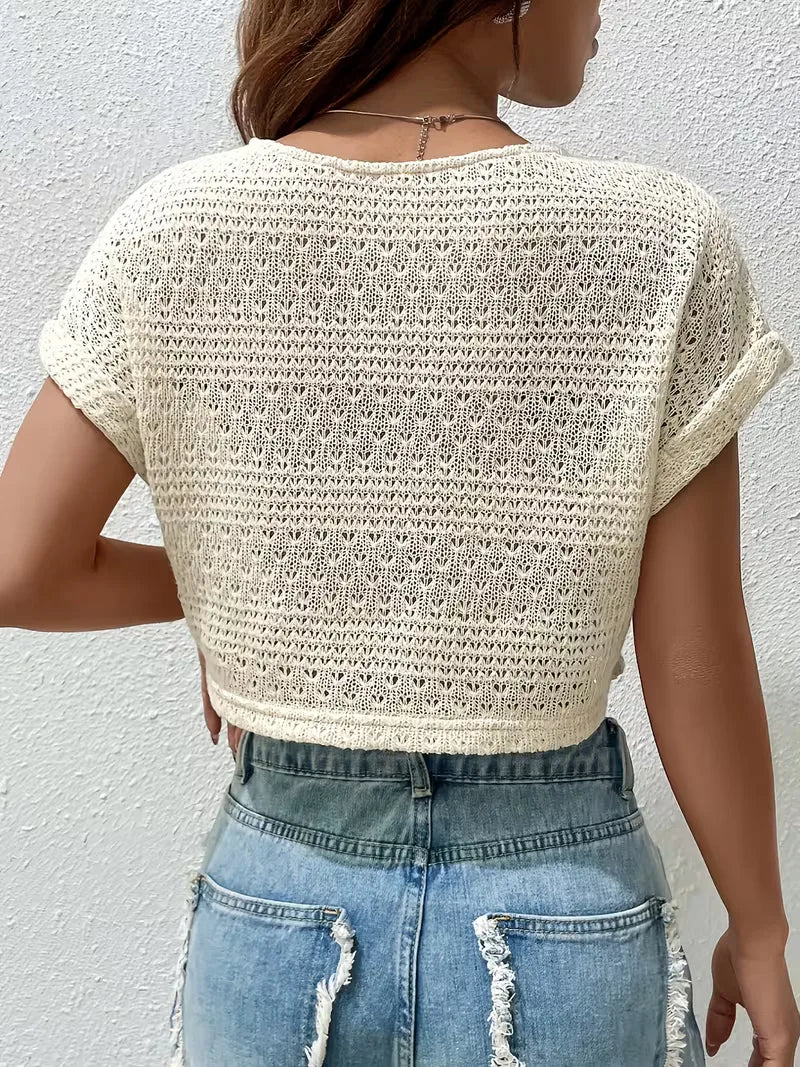 Oversized T-shirt met crochet patroon