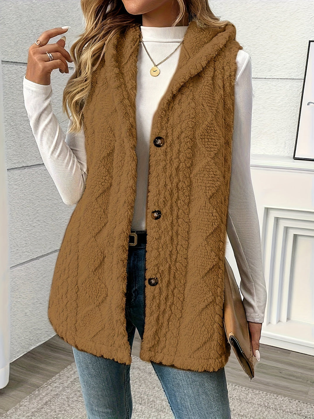 Lorna | Gezellige Hooded Mouwloze Vest