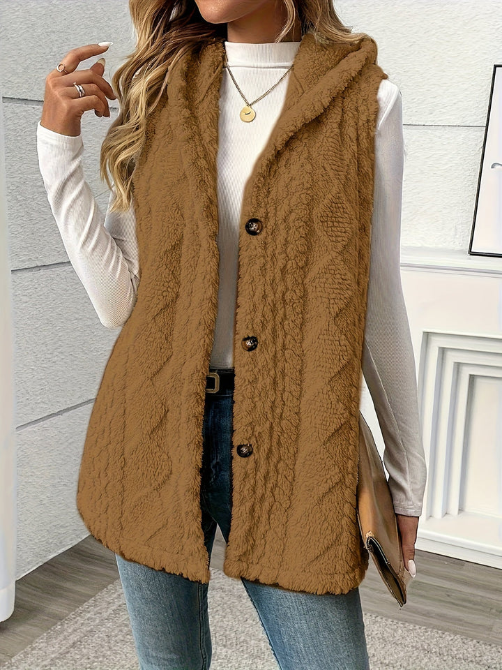 Lorna | Gezellige Hooded Mouwloze Vest