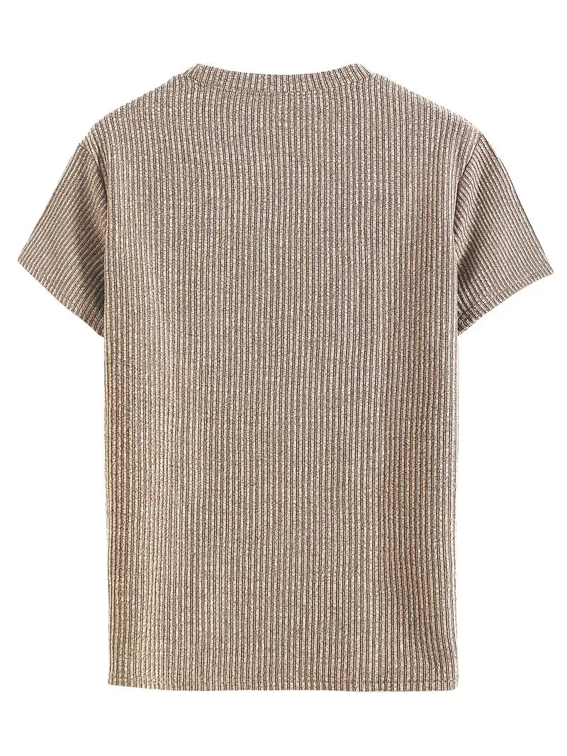 Casual heren T-shirt met jacquard patroon