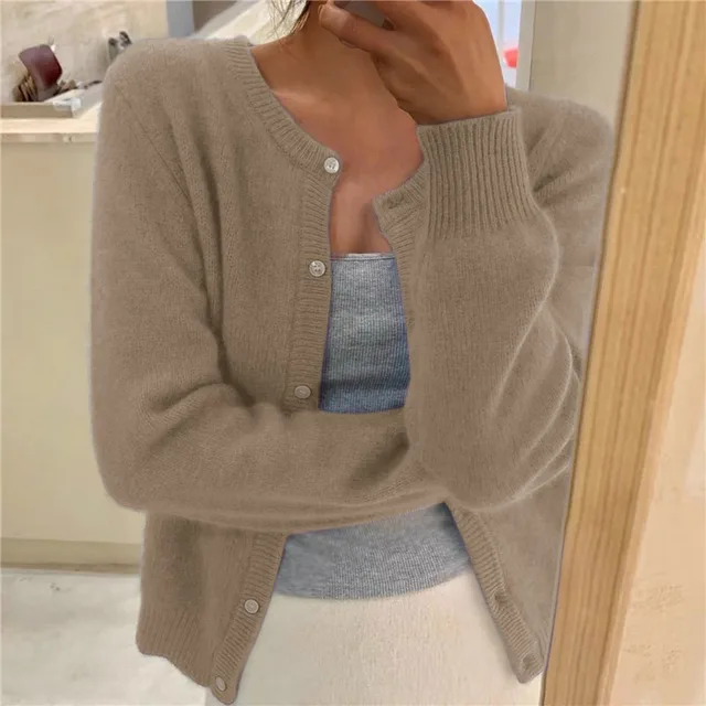 Delphina | Zachte Knopen-Voorkant Cardigan