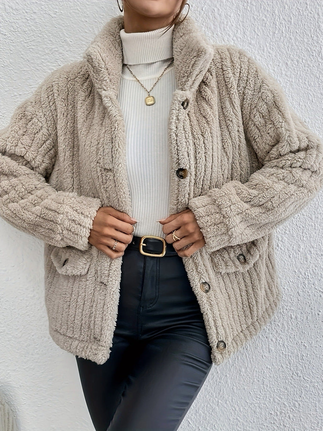 Nova | Dubbelzijdige Fluwelen Knopen Cardigan