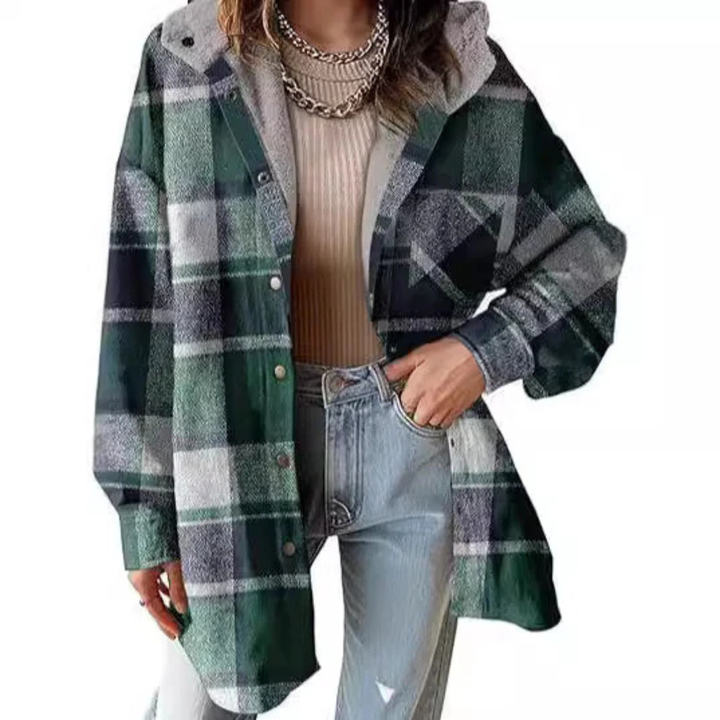 Tallulah - Ontspannen gesneden hoodie in ruitpatroon