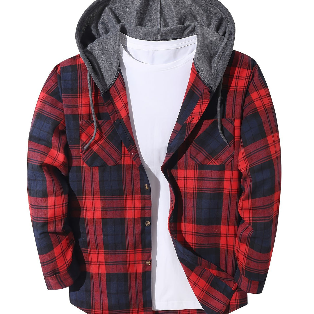 Braxton | Geruit Hooded Shirt