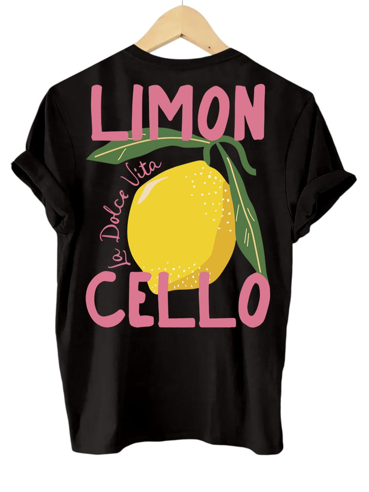 Comfortabele T-shirt voor Vrouwen Met Citroen Illustratie En Backprint