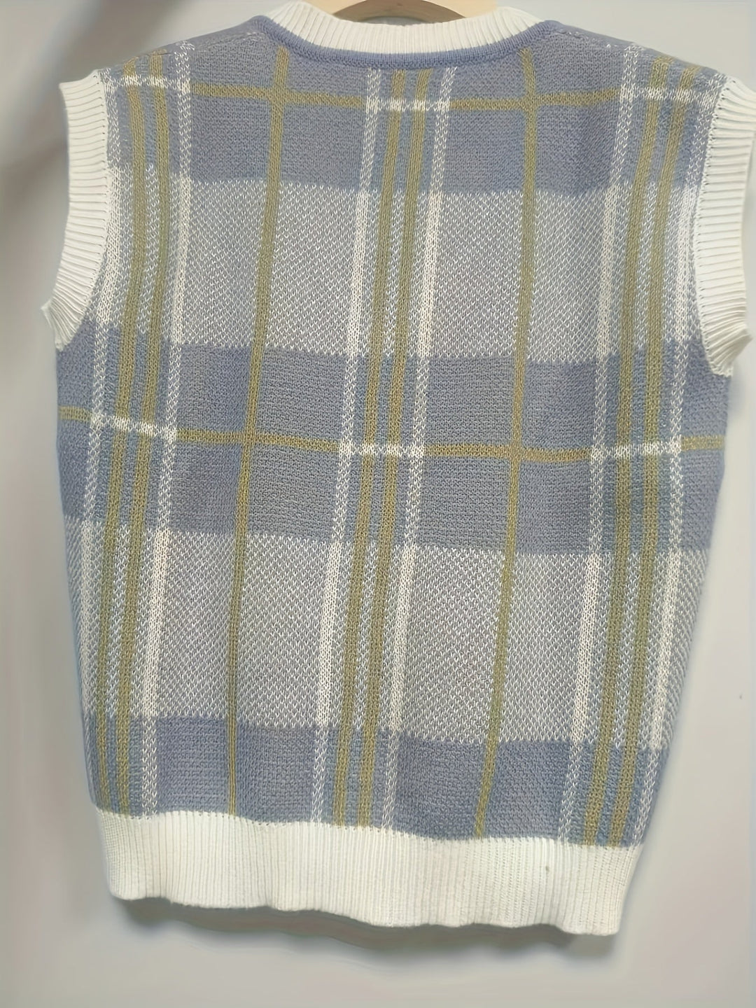 Marnie | Vintage Geruite V-Hals Sweater Vest