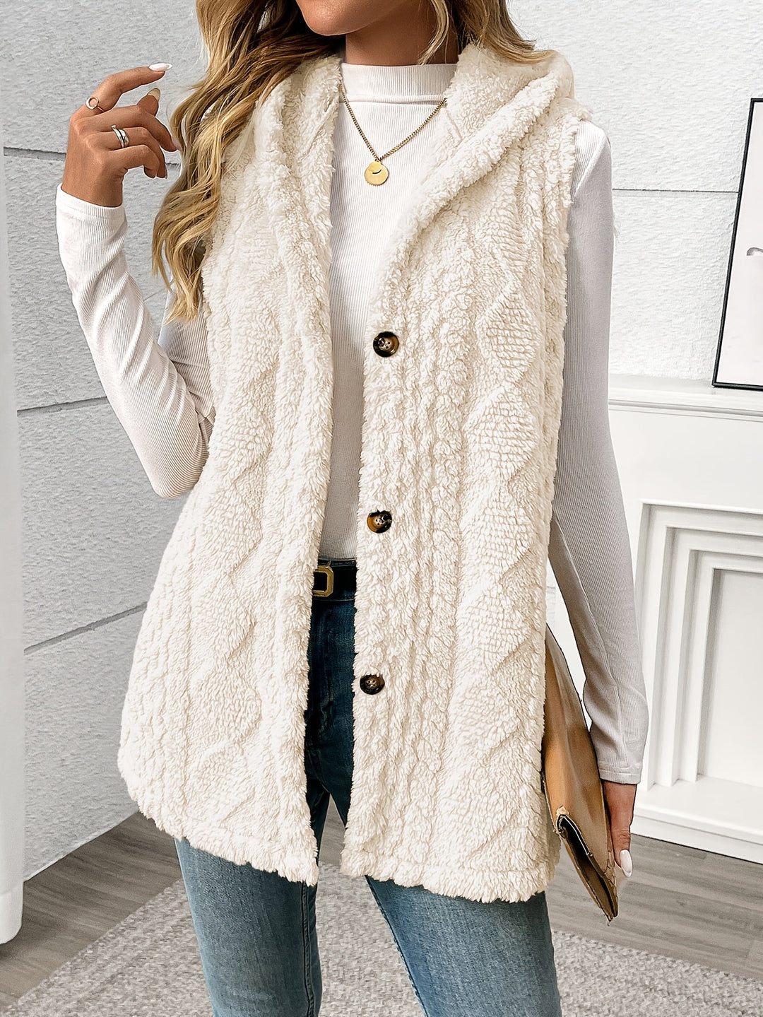 Lorna | Gezellige Hooded Mouwloze Vest