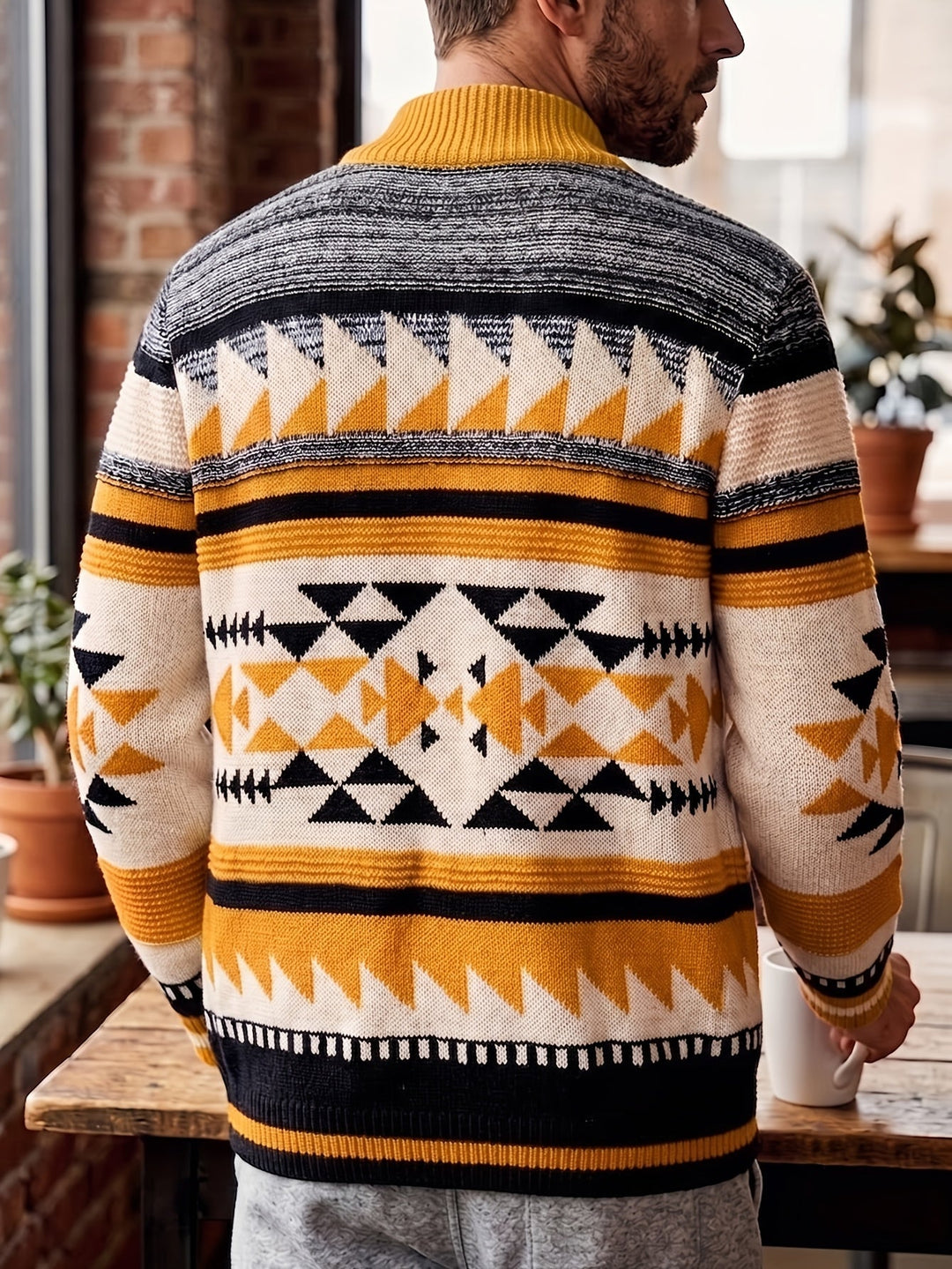 Callum | Patroon Gebreide Vest met Rits