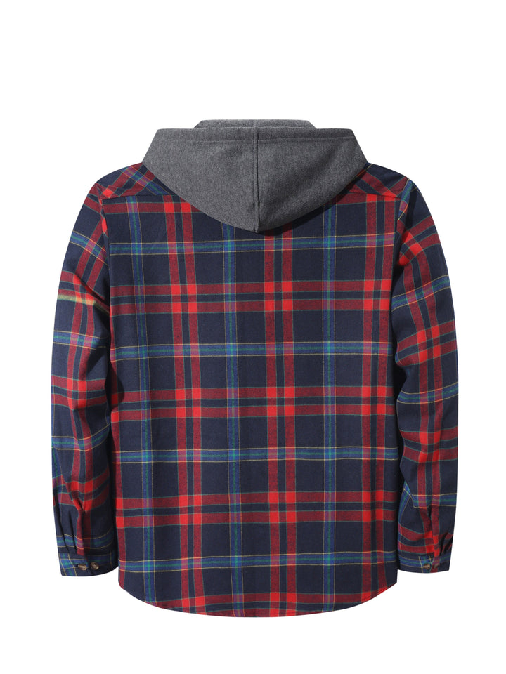 Braxton | Geruit Hooded Shirt