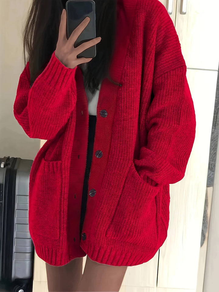 Maisie | Ontspannen Knopen-Voorkant Cardigan