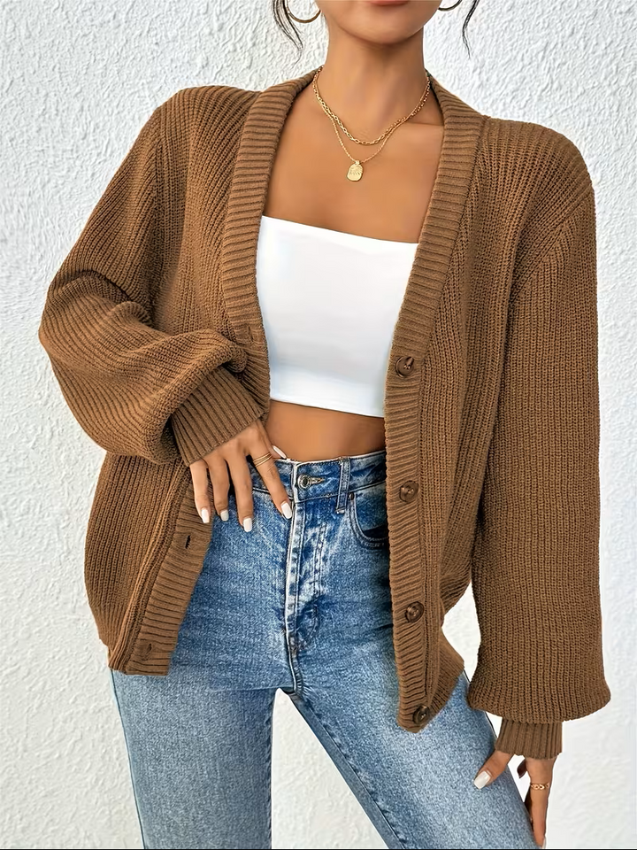 Maribel | Relaxed Knopen-Voorkant Cardigan