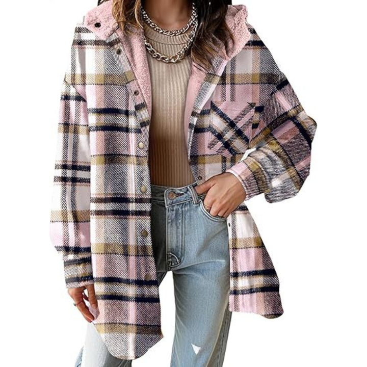 Tallulah - Ontspannen gesneden hoodie in ruitpatroon