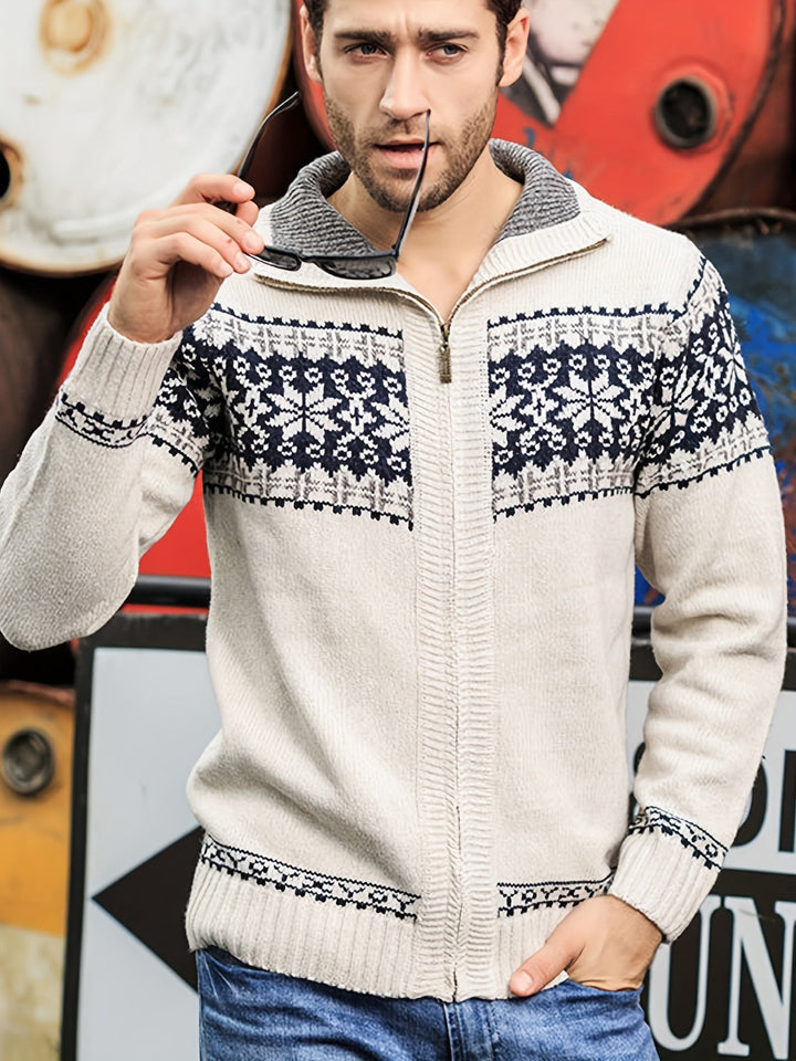 Casual Knit Cardigan Geometrisch Patroon - Regular Fit - Vintagio - VG 63 - Essential in Meerdere Kleuren