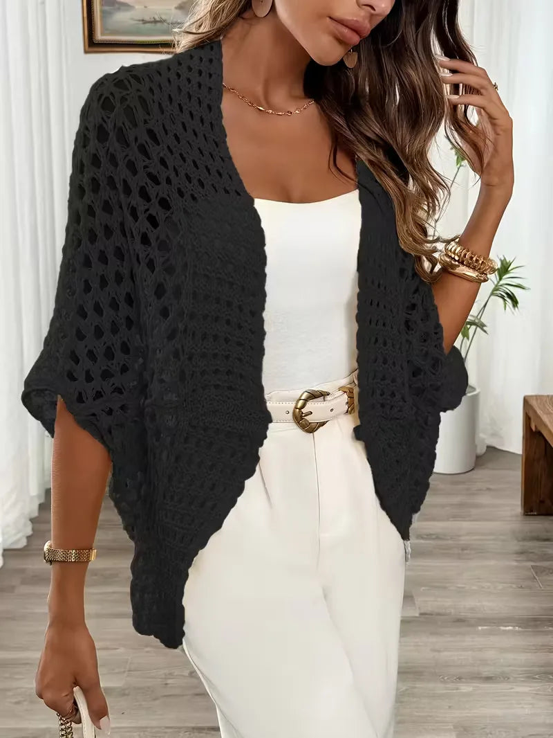 Oversized cardigan met hollow-out design