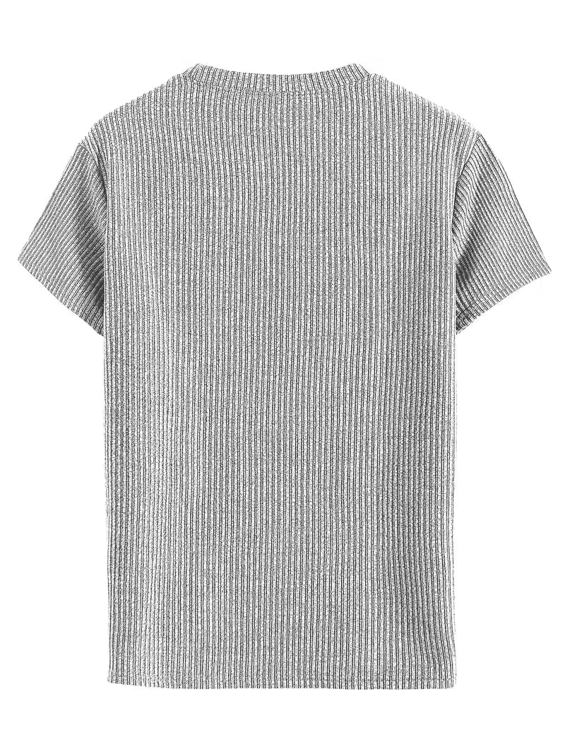 Casual heren T-shirt met jacquard patroon