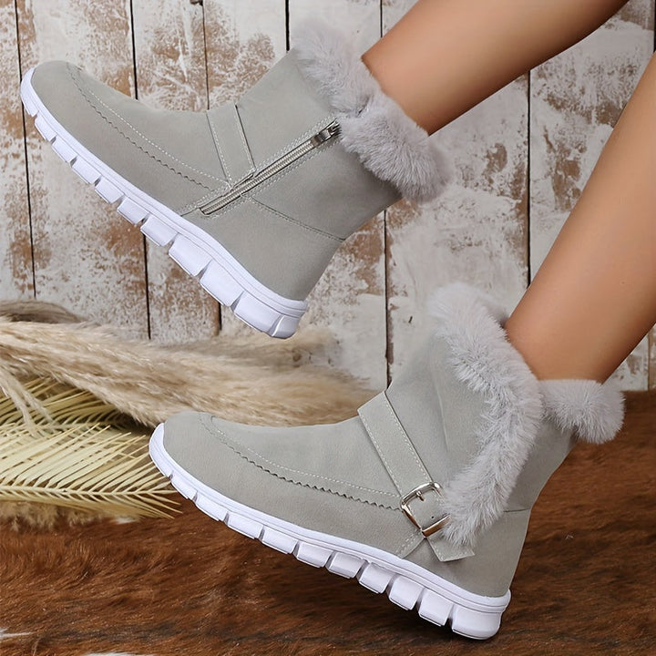 Nora | Gezellige Pluche Winterlaarzen met Bies