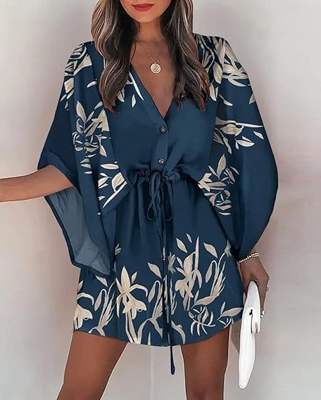 Joyce - Wijde mini jurk met zomerse flair