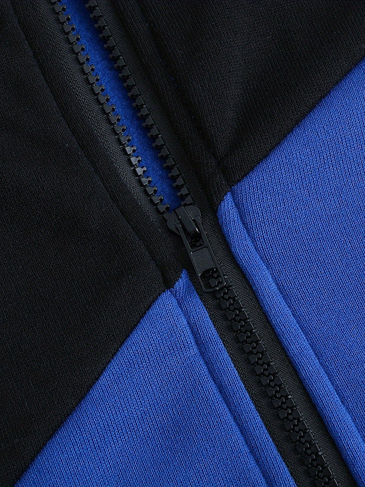 Bryce | Kleurblok Rits-Hoodie Jas