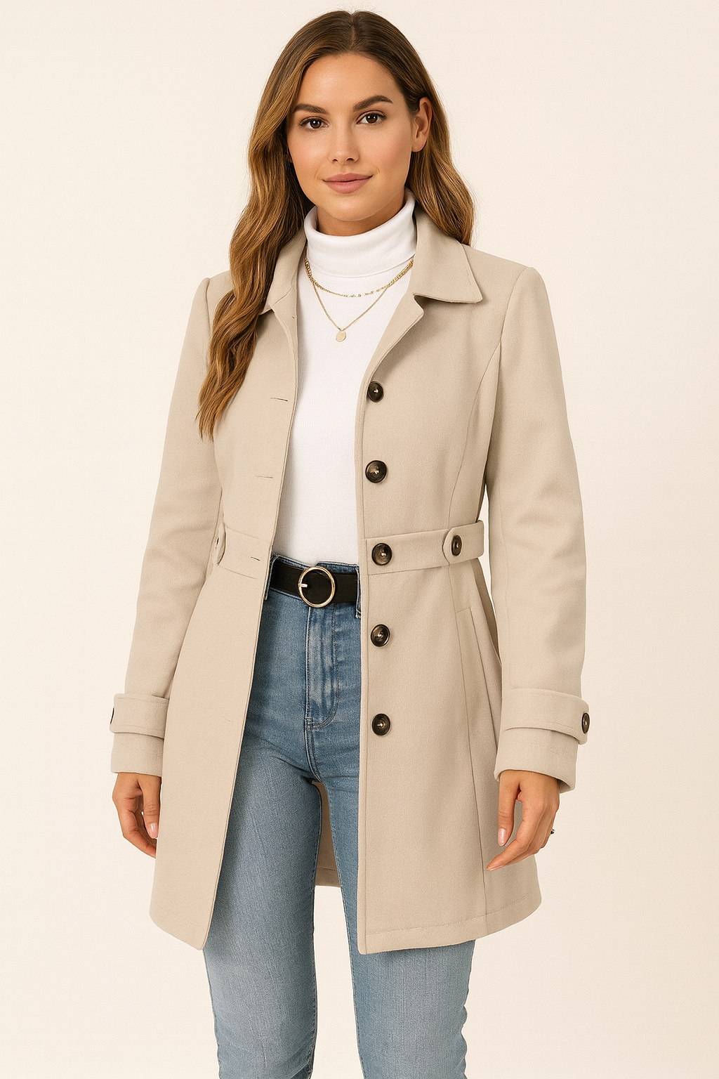 Zomerjas Dames Trenchcoat Ceintuur Getailleerd Tussenseizoen