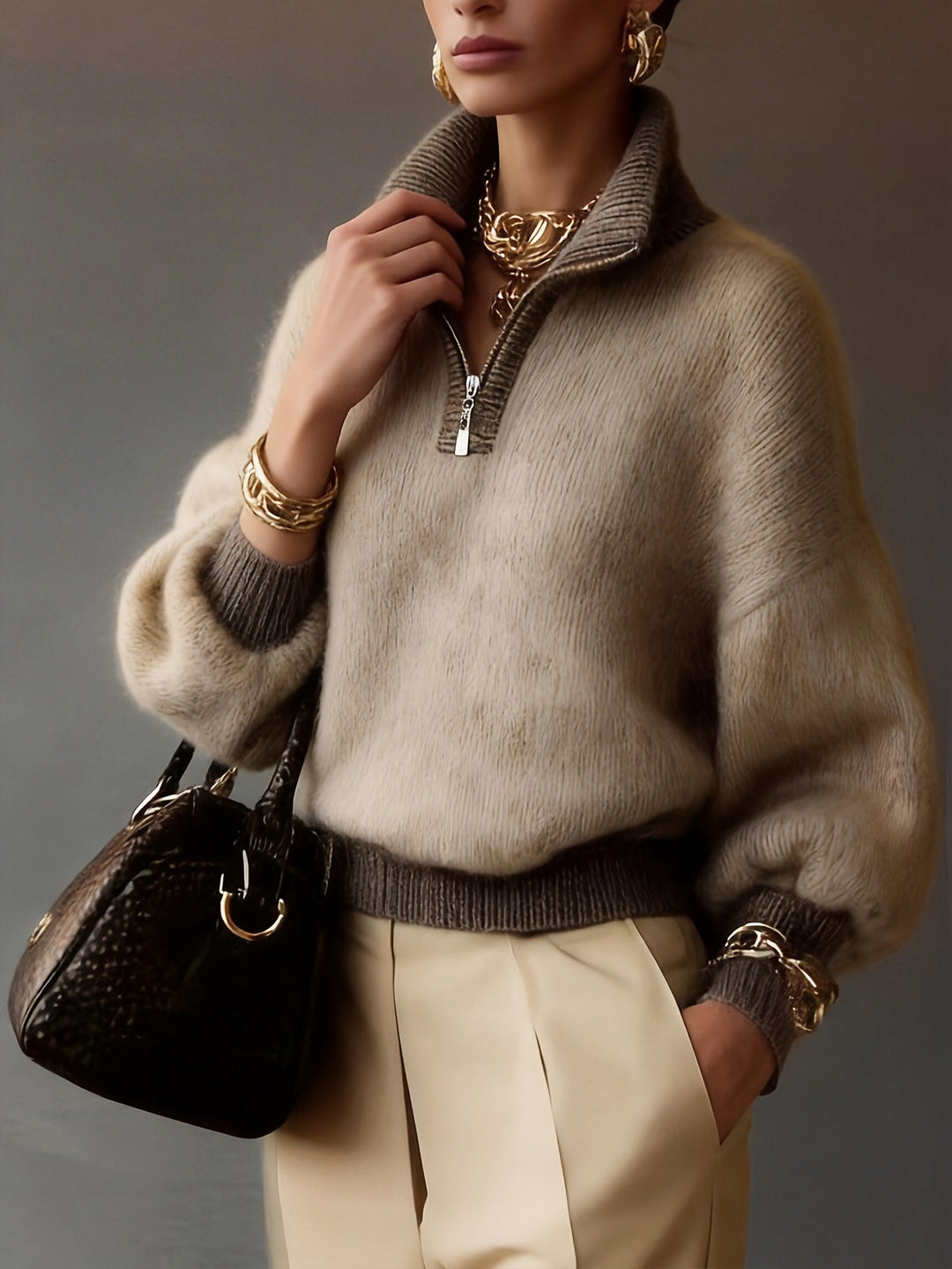 Cecily | Ontspannen Half-Zip Trui