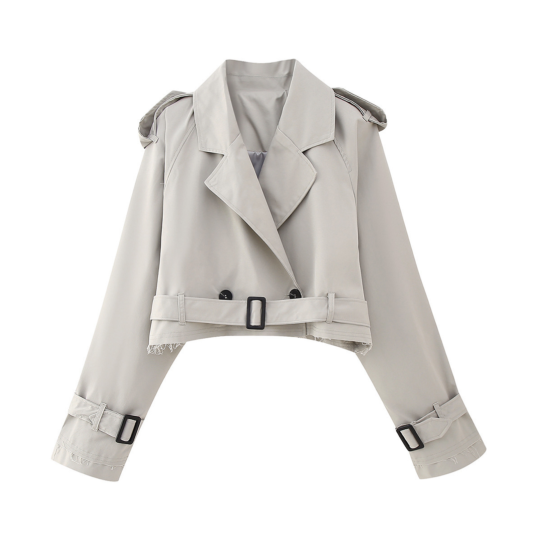 Stijlvolle Dames Trenchcoat Kort Model voor Casual Look