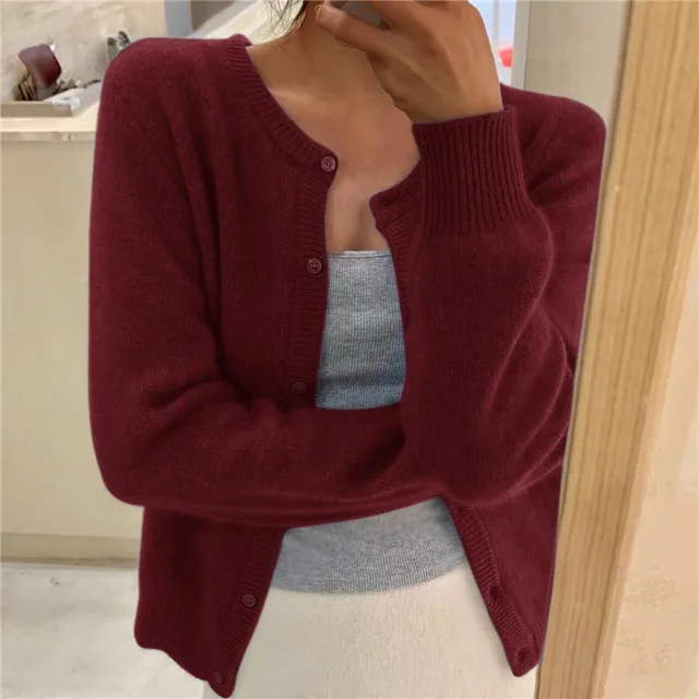 Delphina | Zachte Knopen-Voorkant Cardigan