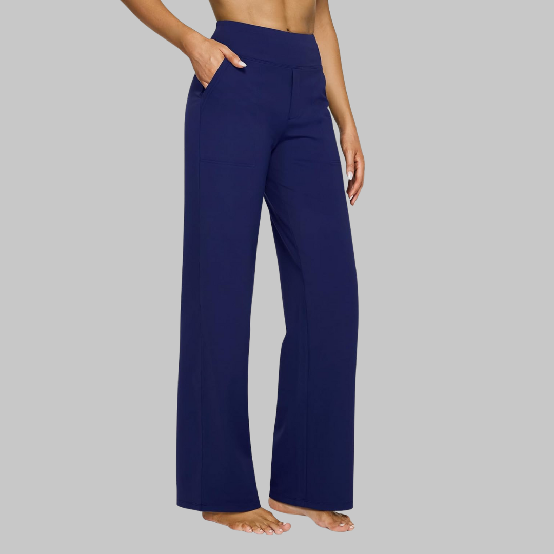 Hoge Taille Dames Broek Met Rechte Pijpen En Zakken