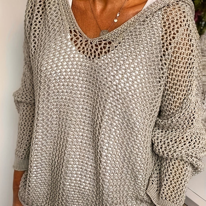 Delaney | Ontspannen Opengehaakte Hoodie Trui