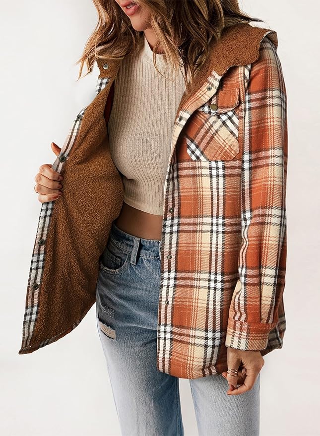 Elvessa Geruite Flanel Jas