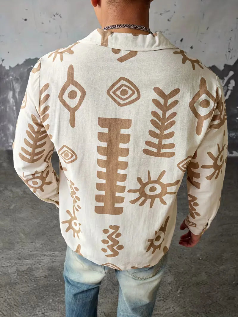 Casual overhemd met abstract print
