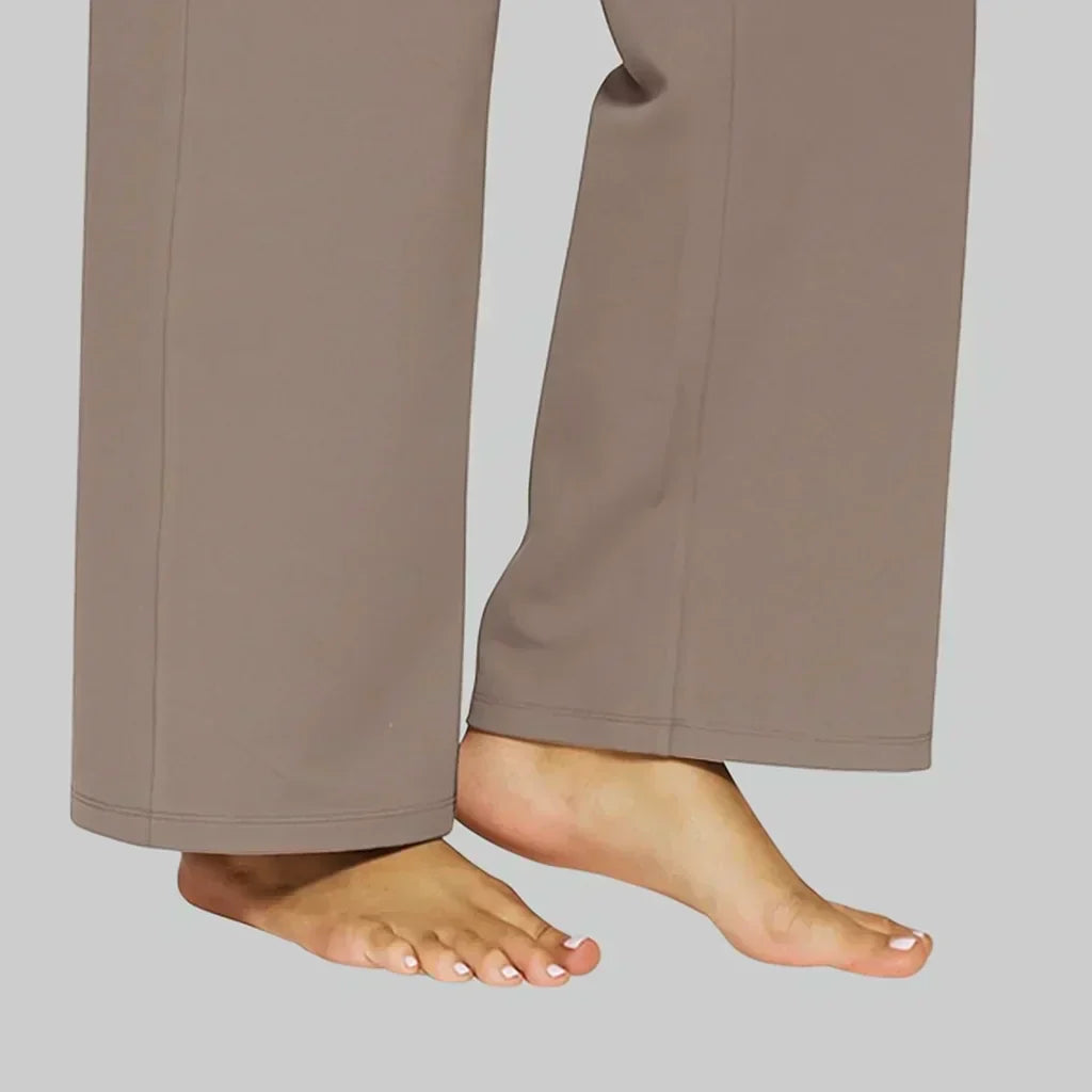 Hoge Taille Dames Broek Met Rechte Pijpen En Zakken