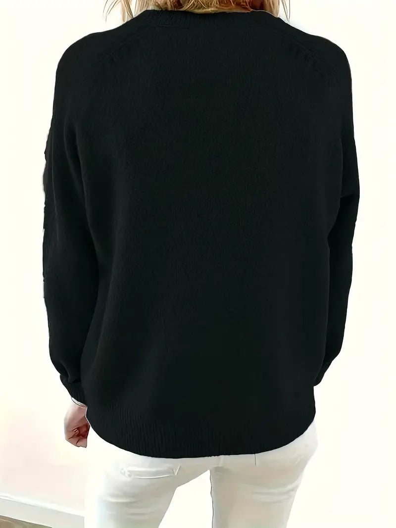 Caroline - Solide Pullover Met Halve Knopsluiting