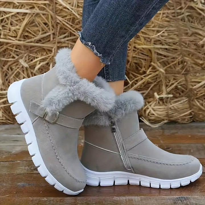 Nora | Gezellige Pluche Winterlaarzen met Bies
