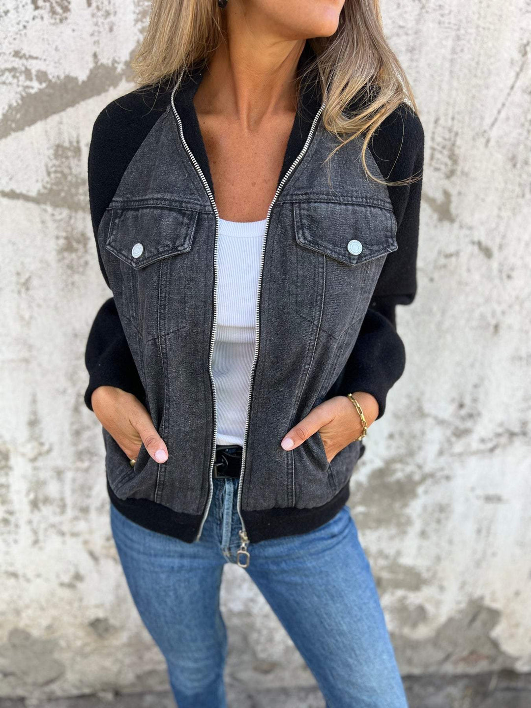 Madison - Casual Katoenen Jas met Rits