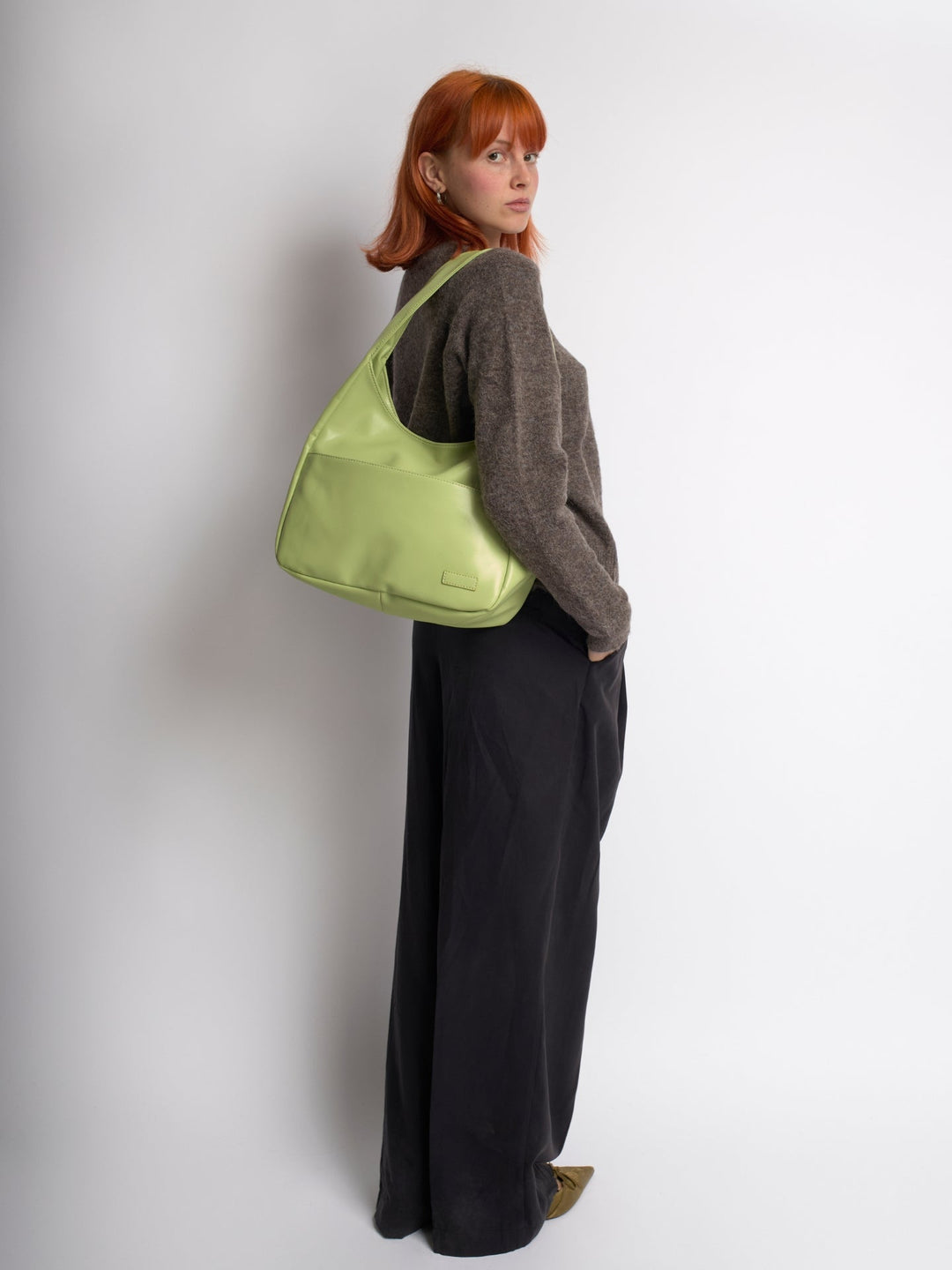 Minimalistisch vegan leer hobo schoudertas