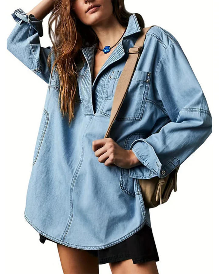 Micah - Oversized Denim Pullover