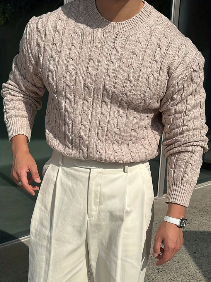 Jonas | Kabelgebreide Crew Neck Trui