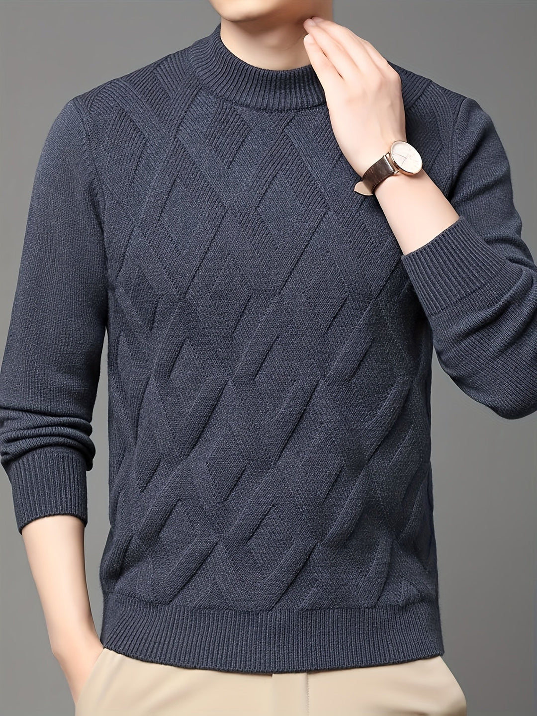 Ellis | Getextureerde Mock-Neck Trui