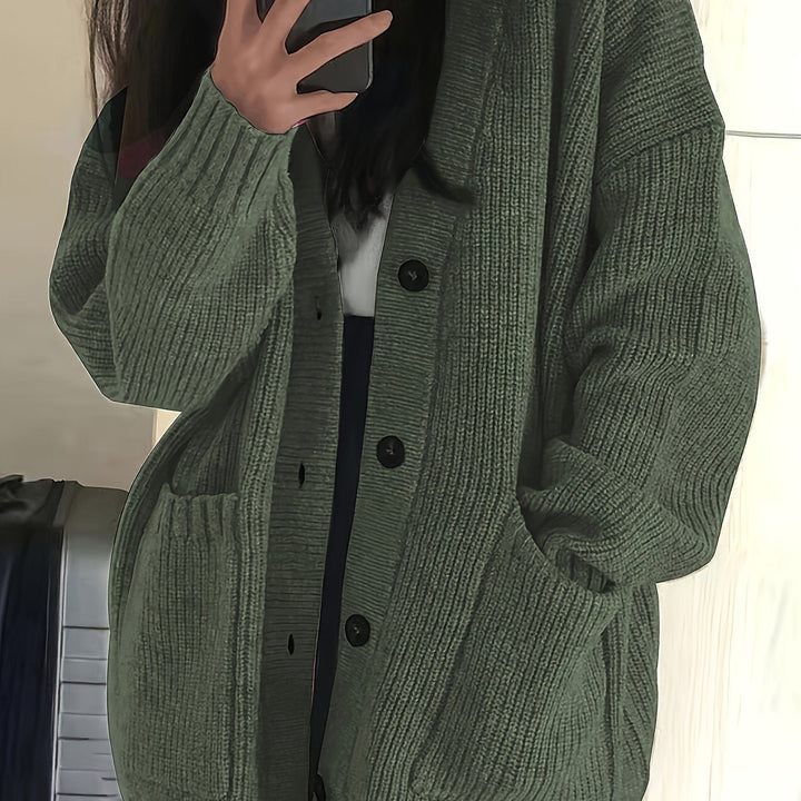 Maisie | Ontspannen Knopen-Voorkant Cardigan