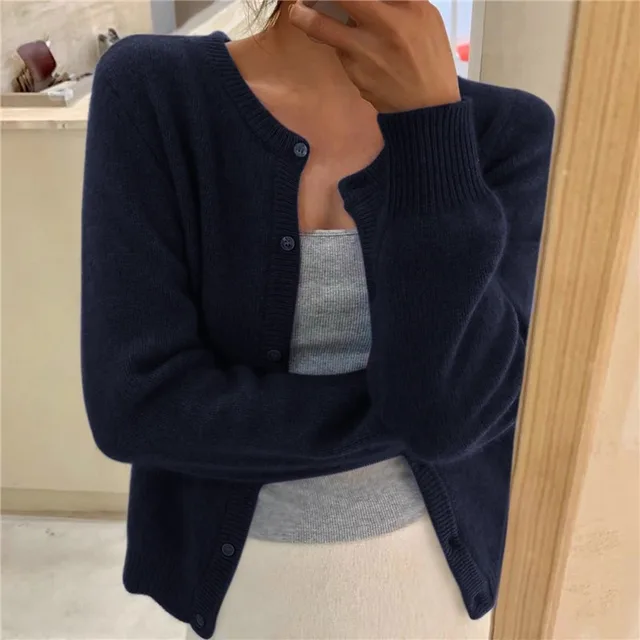 Delphina | Zachte Knopen-Voorkant Cardigan