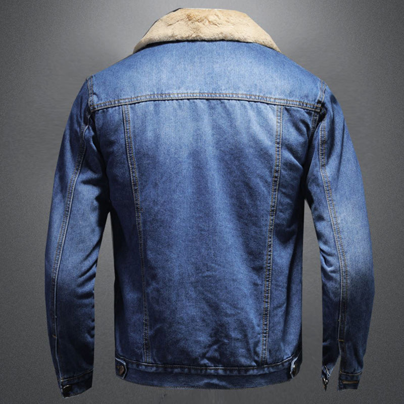 Stijlvolle Winter Fleece Windjack Denim Jas - Jas Heren - Regular Fit - Puento Fortade - TP 30 - Essential