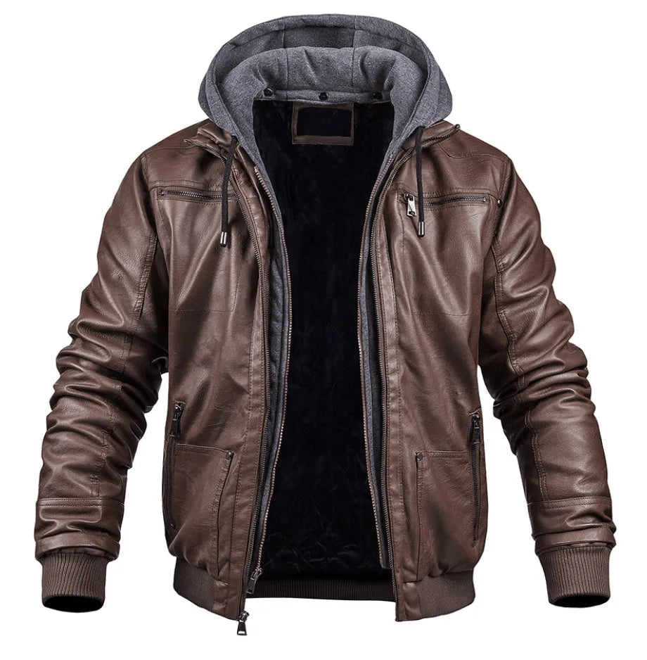 Heren Leren Jas - Premium - Met Capuchon - Perfect voor Herfst en Winter